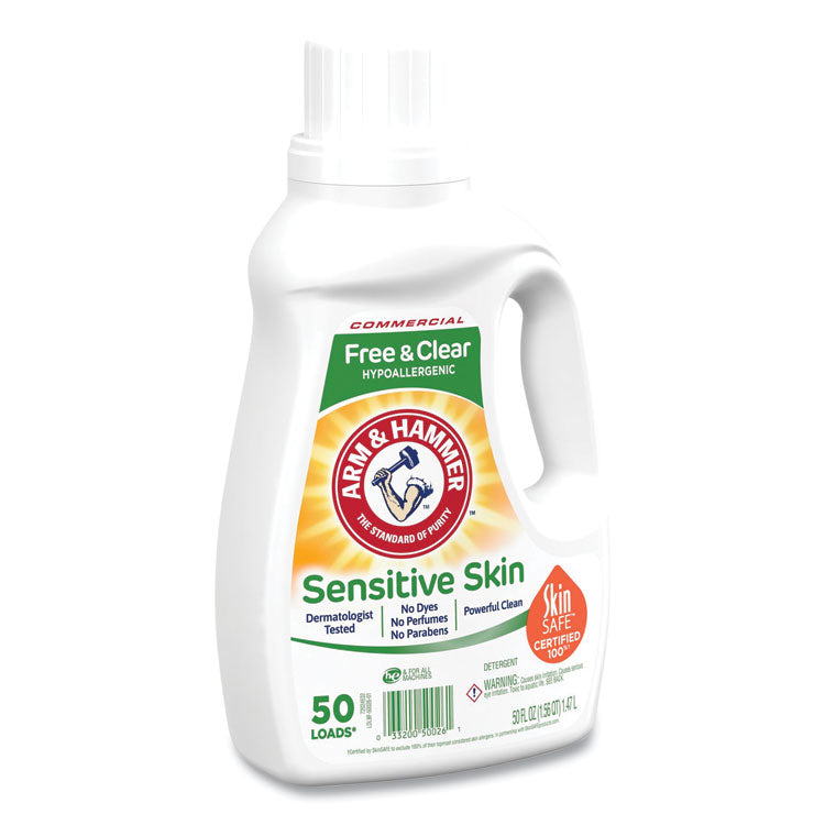 HE Compatible Liquid Detergent, Unscented, 50 Loads, 50 oz Bottle, 8/Carton