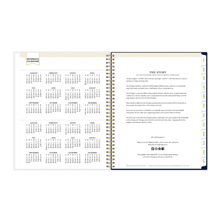Day Designer Peyton Create-Your-Own Cover Weekly/Monthly Planner, Floral, 11 x 8.5, Navy, 12-Month (July to June): 2025-2026
