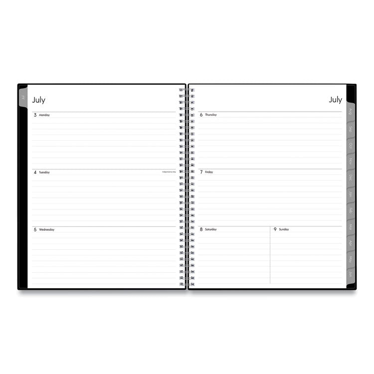 Enterprise Academic Weekly/Monthly Planner, 11 x 8.5, Black Cover, 12-Month (July to June): 2025 to 2026
