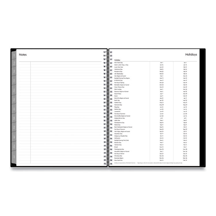 Enterprise Academic Weekly/Monthly Planner, 11 x 8.5, Black Cover, 12-Month (July to June): 2025 to 2026