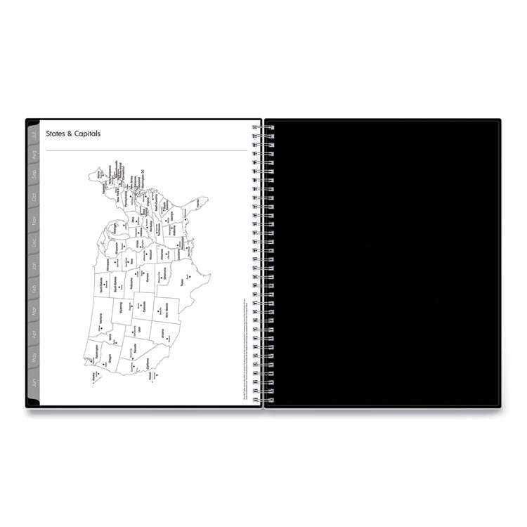 Enterprise Academic Weekly/Monthly Planner, 11 x 8.5, Black Cover, 12-Month (July to June): 2025 to 2026