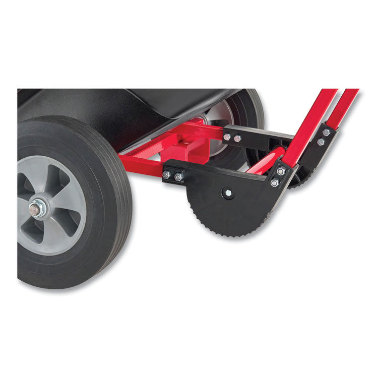 1 cu yd BRUTE Forkliftable Rotomolded Tilt Truck, Standard Duty, 1,250 lb Capacity, Black/Red
