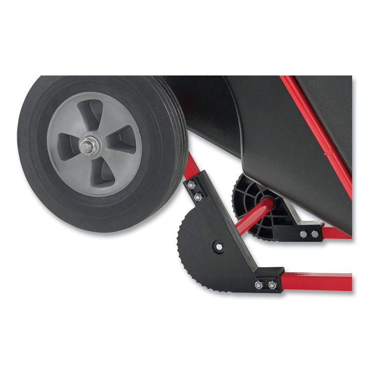 1 cu yd BRUTE Forkliftable Rotomolded Tilt Truck, Standard Duty, 1,250 lb Capacity, Black/Red