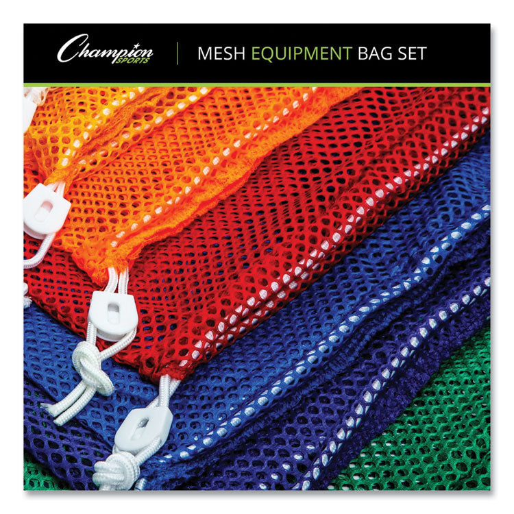 Heavy-Duty Mesh Bag, 12" X 18", Gold, Green, Orange, Purple, Royal Blue, Scarlet Red, 6/set