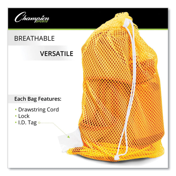 Heavy-Duty Mesh Bag, 12" X 18", Gold, Green, Orange, Purple, Royal Blue, Scarlet Red, 6/set