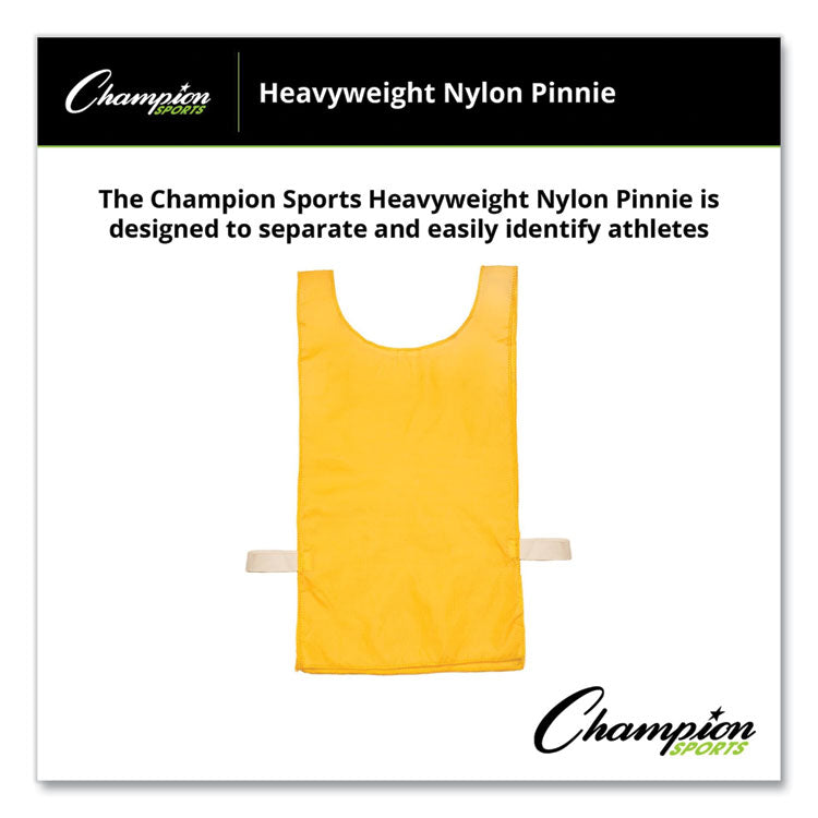 Heavyweight Pinnies, Nylon, One Size, Gold, 1/Dozen