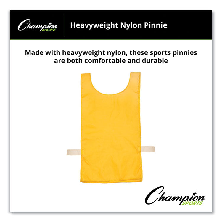 Heavyweight Pinnies, Nylon, One Size, Gold, 1/Dozen