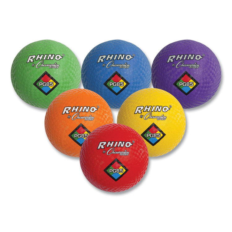 Playground Ball Set, 8.5" Diameter, Assorted Colors, 6/set