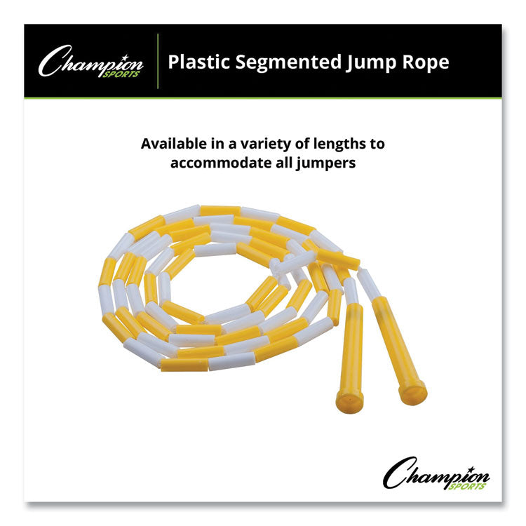 Segmented Plastic Jump Rope, 8 ft, Yellow/White