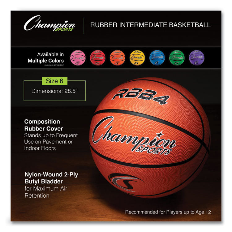 Rubber Sports Ball, Basketball, No. 6 Size, Orange
