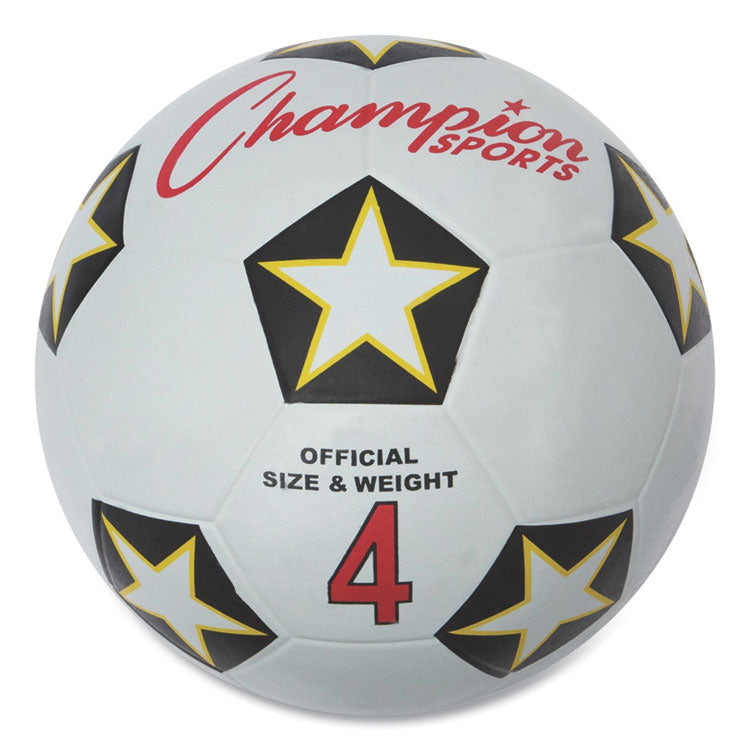 Rubber Sports Ball, Soccer, No. 4 Size, White/Black