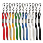 Lanyard, Metal J-Hook Fastener, 20" Long, Assorted Colors, 12/Pack