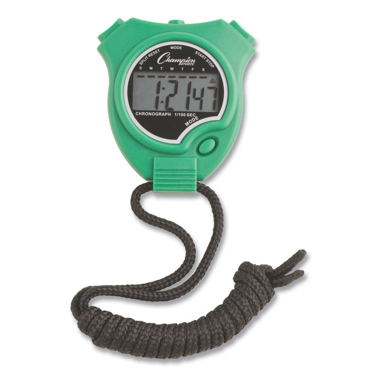 Water-Resistant Stopwatches, Accurate To 1/100 Second, Assorted Colors, 6/box