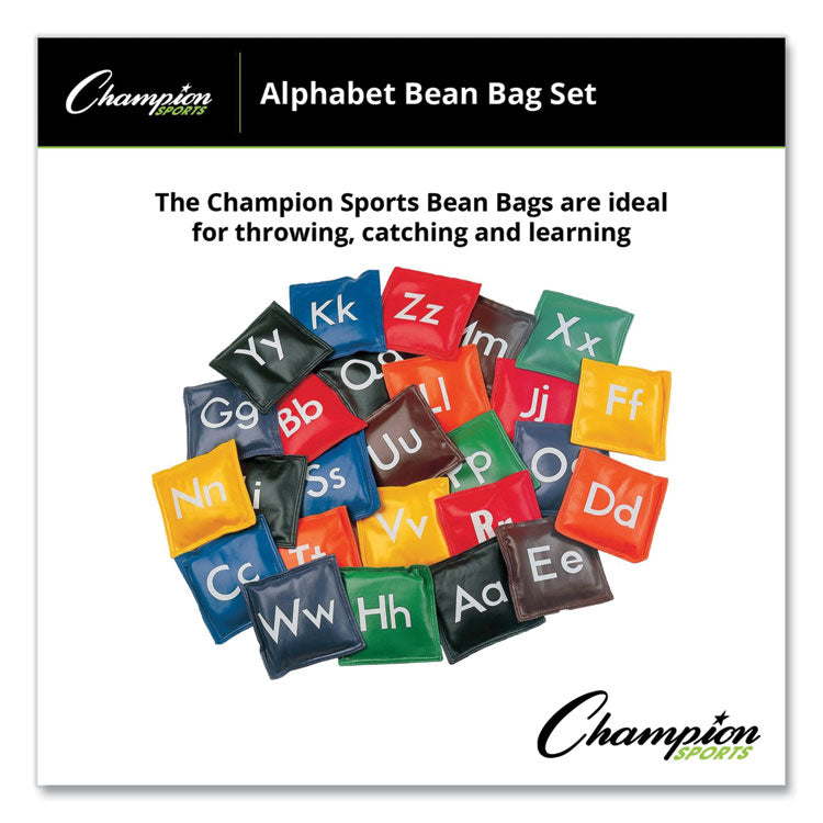 Alphabet Bean Bag Set, Vinyl, Assorted Colors, 26/box