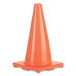 Hi-Visibility Vinyl Cones, 18" Tall, Fluorescent Orange, 10.63" x 10.63" Base
