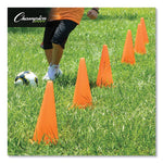 Hi-Visibility Vinyl Cones, 18" Tall, Fluorescent Orange, 10.63" x 10.63" Base