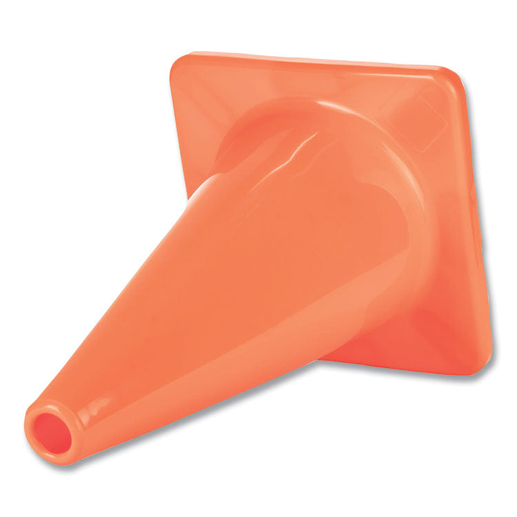 Hi-Visibility Vinyl Cones, 18" Tall, Fluorescent Orange, 10.63" x 10.63" Base