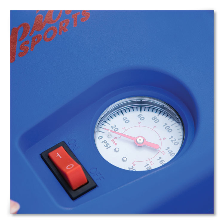 Electric Inflating Pump With Gauge, Hose And Needle, 0.25 Hp Compressor, 50 Psi, 8 Ft Cord