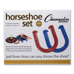 Indoor/Outdoor Rubber Horseshoe Set, 4 Rubber Horseshoes, 2 Rubber Mats, 2 Plastic Dowels