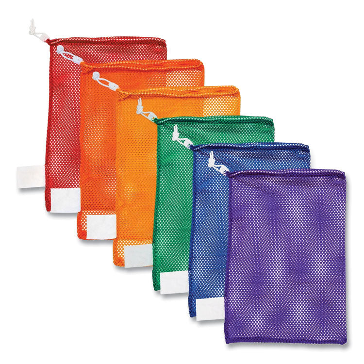 Heavy-Duty Mesh Bag, 12" X 18", Gold, Green, Orange, Purple, Royal Blue, Scarlet Red, 6/set