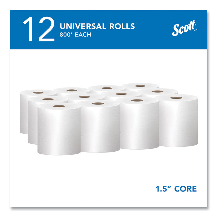 Essential Hard Roll Towels for Business, Absorbency Pockets, 1-Ply, 8" x 800 ft, 1.5" Core, White, 12 Rolls/Carton