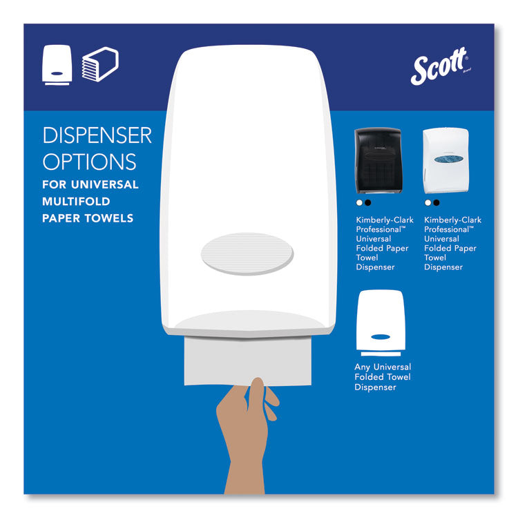 Essential Multi-Fold Towels, Plus Tier, Absorbency Pockets, 1-Ply, 9.2 x 9.4, White, 250/Packs, 16 Packs/Carton