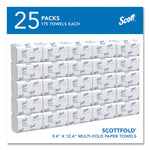 Pro Scottfold Towels, 1-Ply, 9.4 x 12.4, White, 175 Towels/Pack, 25 Packs/Carton