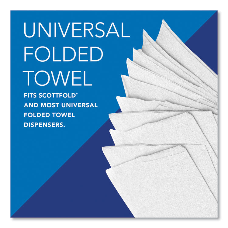 Pro Scottfold Towels, 1-Ply, 9.4 x 12.4, White, 175 Towels/Pack, 25 Packs/Carton