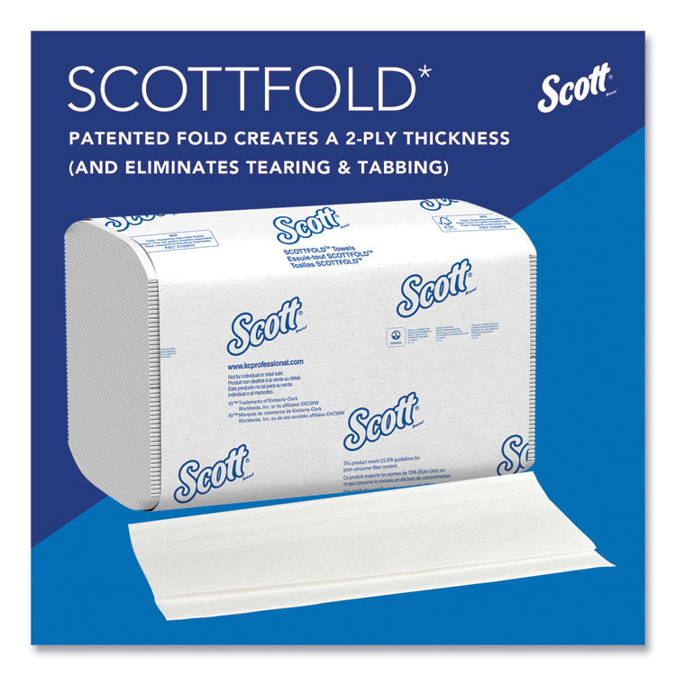 Pro Scottfold Towels, 1-Ply, 9.4 x 12.4, White, 175 Towels/Pack, 25 Packs/Carton