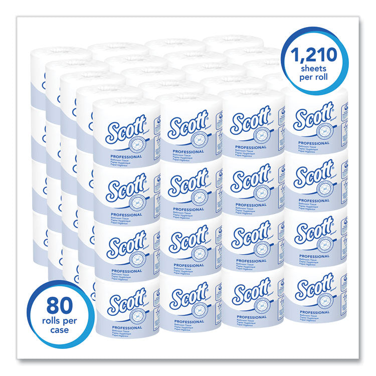 Essential Standard Roll Bathroom Tissue for Business, Septic Safe, 1-Ply, White, 1,210 Sheets/Roll, 80 Rolls/Carton