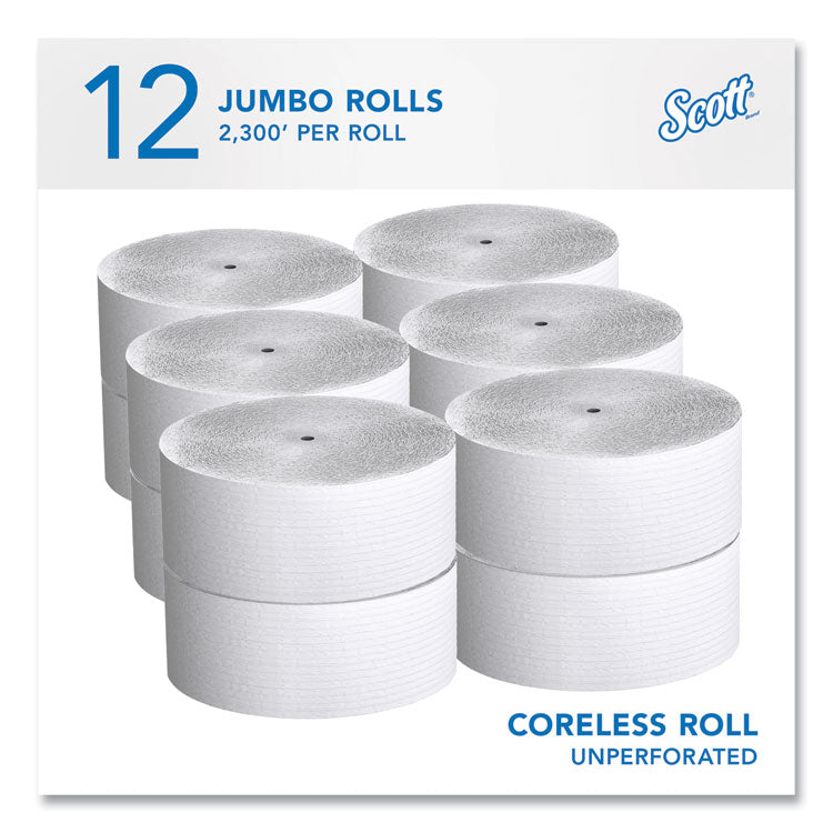 Essential Coreless JRT, Septic Safe, 1-Ply, White, 3.75 x 2,300 ft, 12 Rolls/Carton