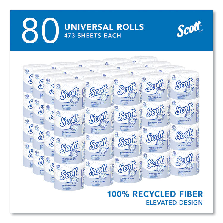 Essential 100% Recycled Fiber SRB Bathroom Tissue, Septic Safe, 2-Ply, White, 473 Sheets/Roll, 80 Rolls/Carton