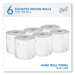 Pro Hard Roll Paper Towels with Elevated Scott Design for Scott Pro Dispenser, Blue Core Only, 1-Ply, 1,150 ft, 6 Rolls/CT
