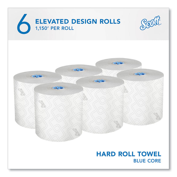 Pro Hard Roll Paper Towels with Elevated Scott Design for Scott Pro Dispenser, Blue Core Only, 1-Ply, 1,150 ft, 6 Rolls/CT