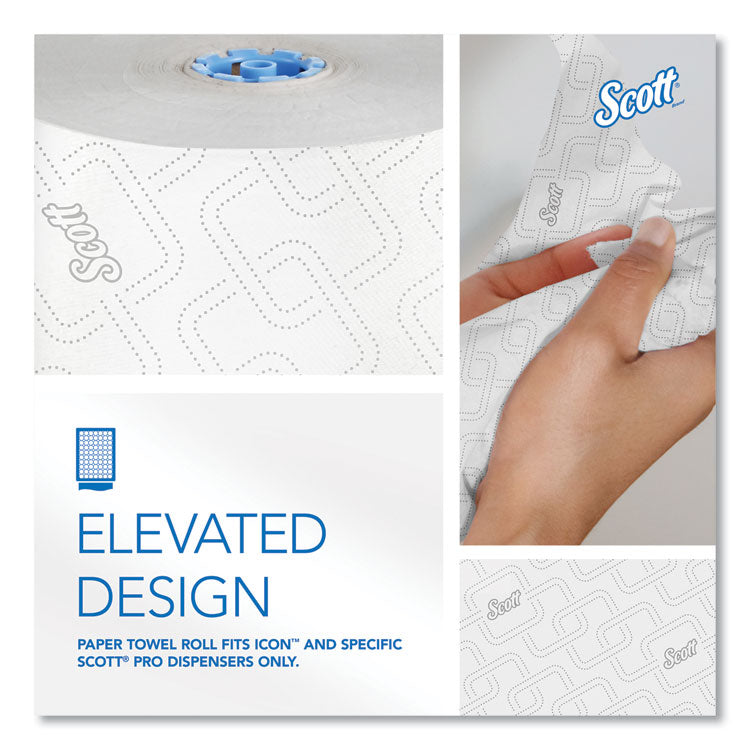 Pro Hard Roll Paper Towels with Elevated Scott Design for Scott Pro Dispenser, Blue Core Only, 1-Ply, 1,150 ft, 6 Rolls/CT