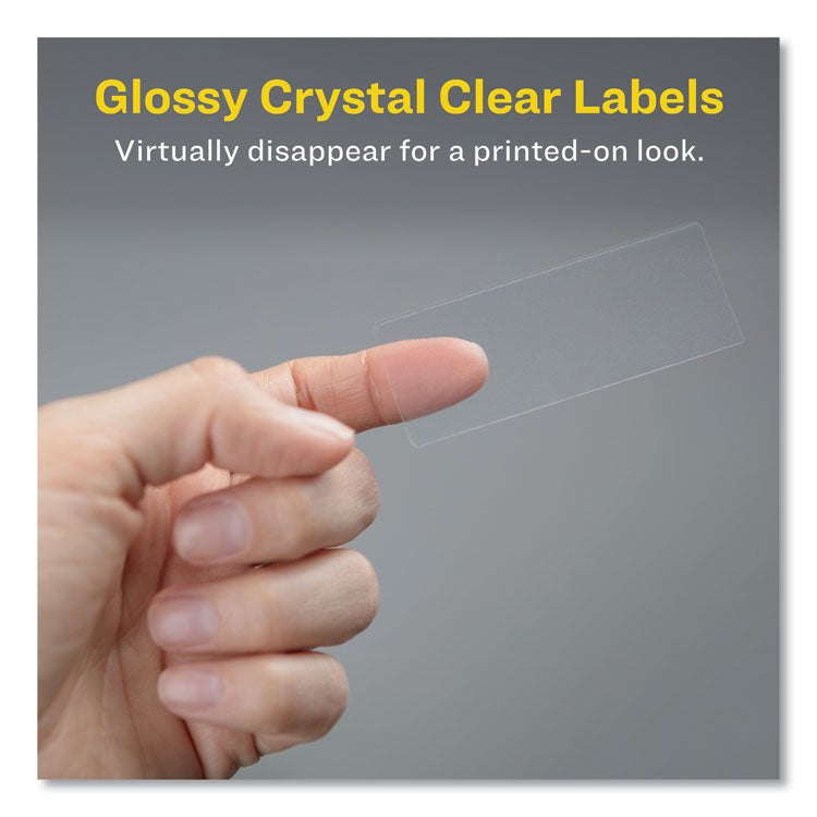 Glossy Clear Easy Peel Mailing Labels W/ Sure Feed Technology, Inkjet/laser Printers, 0.66 X 1.75, 60/sheet, 10 Sheets/pk