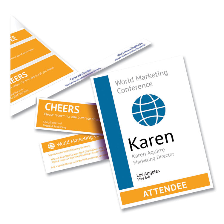 Name Badge Insert Refills, Vertical, 4 1/4 X 6, White, 100/pack