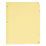 Write and Erase Plain-Tab Paper Dividers, 5-Tab, 11 x 8.5, Buff, 36 Sets