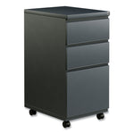File Pedestal With Full-Length Pull, Left Or Right, 3-Drawers: Box/box/file, Legal/letter, Charcoal, 14.96" X 19.29" X 27.75"