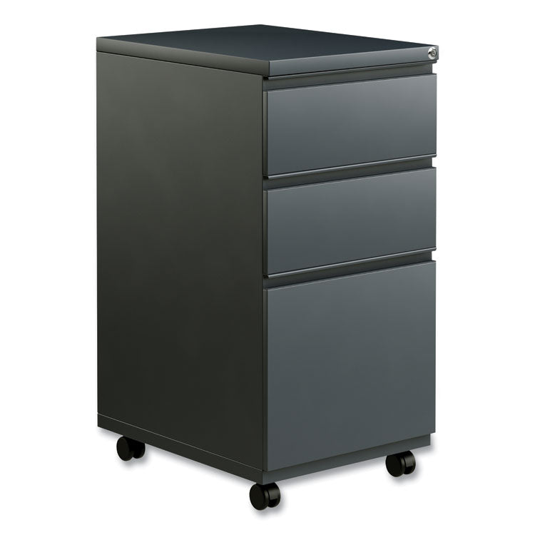 File Pedestal With Full-Length Pull, Left Or Right, 3-Drawers: Box/box/file, Legal/letter, Charcoal, 14.96" X 19.29" X 27.75"