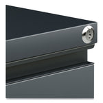 File Pedestal With Full-Length Pull, Left Or Right, 3-Drawers: Box/box/file, Legal/letter, Charcoal, 14.96" X 19.29" X 27.75"