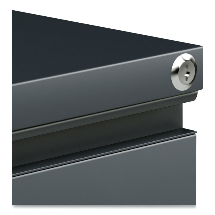 File Pedestal With Full-Length Pull, Left Or Right, 3-Drawers: Box/box/file, Legal/letter, Charcoal, 14.96" X 19.29" X 27.75"