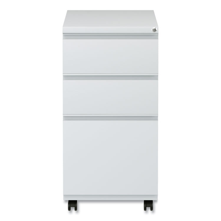 File Pedestal With Full-Length Pull, Left/right, 3-Drawers: Box/box/file, Legal/letter, Light Gray, 14.96" X 19.29" X 27.75"