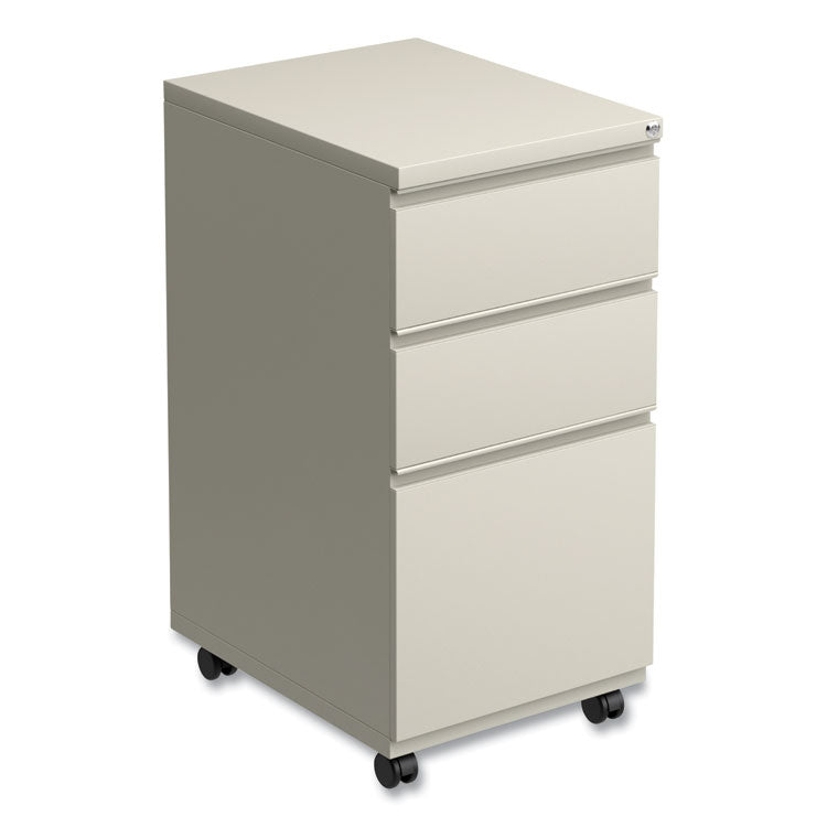 File Pedestal With Full-Length Pull, Left Or Right, 3-Drawers: Box/box/file, Legal/letter, Putty, 14.96" X 19.29" X 27.75"