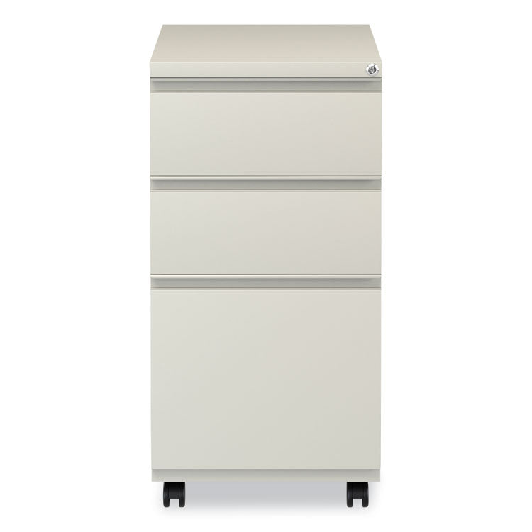 File Pedestal With Full-Length Pull, Left Or Right, 3-Drawers: Box/box/file, Legal/letter, Putty, 14.96" X 19.29" X 27.75"