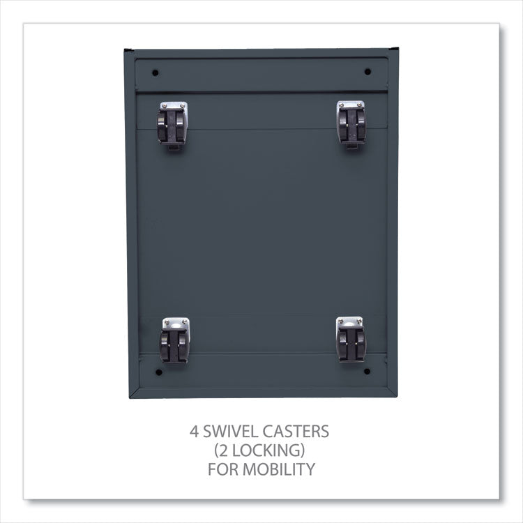 File Pedestal With Full-Length Pull, Left Or Right, 2-Drawers: Box/file, Legal/letter, Charcoal, 14.96" X 19.29" X 21.65"