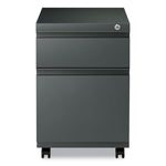 File Pedestal With Full-Length Pull, Left Or Right, 2-Drawers: Box/file, Legal/letter, Charcoal, 14.96" X 19.29" X 21.65"