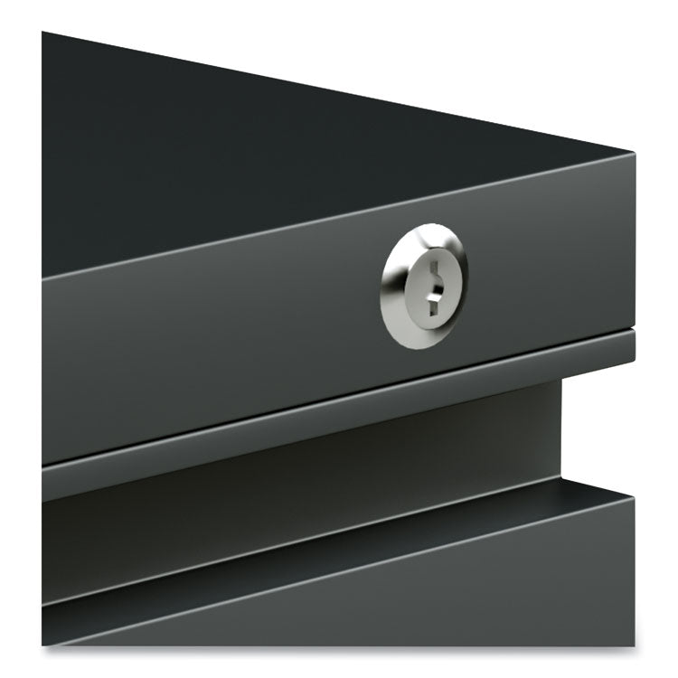 File Pedestal With Full-Length Pull, Left Or Right, 2-Drawers: Box/file, Legal/letter, Charcoal, 14.96" X 19.29" X 21.65"