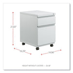 File Pedestal With Full-Length Pull, Left Or Right, 2-Drawers: Box/file, Legal/letter, Light Gray, 14.96" X 19.29" X 21.65"