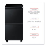 File Pedestal With Full-Length Pull, Left Or Right, 2 Legal/letter-Size File Drawers, Black, 14.96" X 19.29" X 27.75"